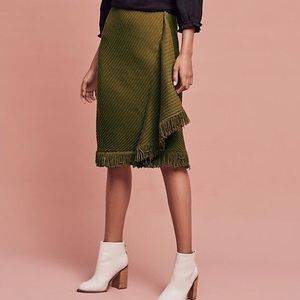 NWT Anthropologie Rosie Neira Wrap Fringe Skirt